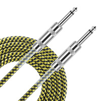 Câble de guitare tressé de haute qualité, câble audio pour guitare, câble L-Plug, cordon, câble d'instrument de guitare 6,35, 10 pieds, 20 pieds