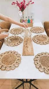 Manteles individuales redondos hechos a mano de algas marinas naturales, manteles de mesa tejidos de mimbre, estilo bohemio, venta al por mayor de Vietnam - Product Image 6