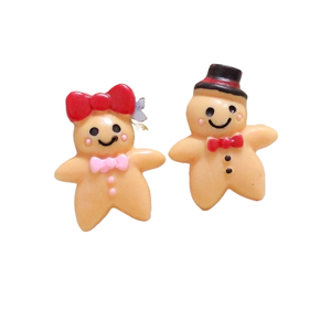 KI quyu Parche de Resina para Teléfono Móvil con Diseño Navideño, Accesorio DIY de Hombre de Jengibre de Dibujos Animados, Simulación G4 - Product Image 1