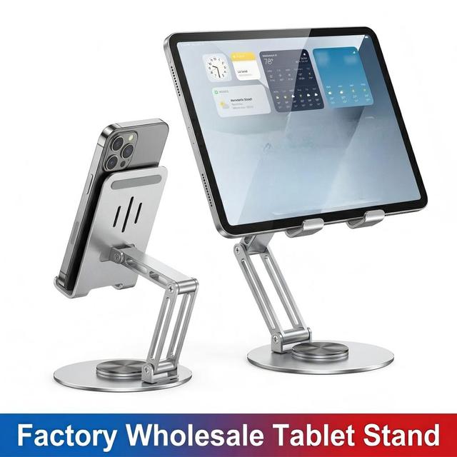 360° Rotating Metal Tablet Phone Stand Desktop Adjustable Height Lazy Holder Bulk Wholesale