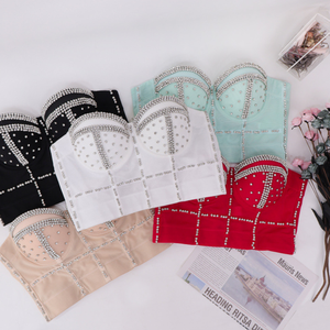 Women's Silver <strong>Sequin</strong> Cropped <strong>Top</strong> Rhinestone Beading Sexy Corset <strong>Top</strong> <strong>Plus</strong> <strong>Size</strong> Carnival Music Festival Party Camisole 1795 - Product Image 6