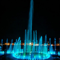 Fontaine musicale extérieure moderne DEWY en acier inoxydable de grande taille avec LED et contrôle programmable
