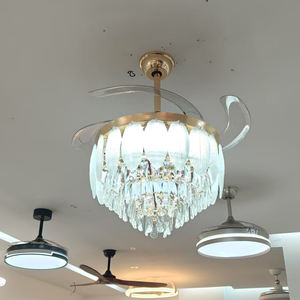 Ventilador de Techo de Lujo de 42 Pulgadas, Ventilador de Techo Retráctil de 72 W con Luz, 4 Aspas para Dormitorio, Sala de Estar, Ventiladores de Techo LED para Dormitorio - Product Image 3