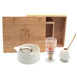 Newell Japanese Matcha Bowl Coffee Tea Kit Hot Selling Style Matcha Making Tool Bamboo Matcha Whisk Set With Wooden Box Packing