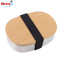 Boîte à bento pour enfants personnalisée de 500 ml, ensemble de boîtes à bento, étiquette privée, forme ovale, acier inoxydable, réutilisable, écologique, multifonctionnelle