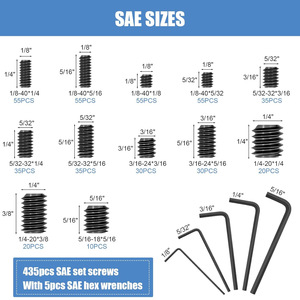 <b>Internal</b> Hex <b>Drive</b> Cup Point Set Screws Assortment Kit 1145pcs Metric Grade 12.9 Alloy Steel For Mechanical Assembly - Product Image 4