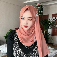 Nuosha OEM Nouveau style tendance Hijab en cristal unique fait main en Malaisie et en Indonésie, tempérament unique, CE, usage quotidien