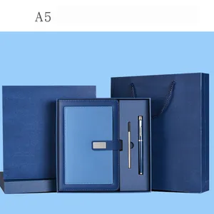 Best Selling Wholesale Cheap Price Premium A5 Size Custom Logo Lockable PU Leather Date Notebook Diary for Office Employees