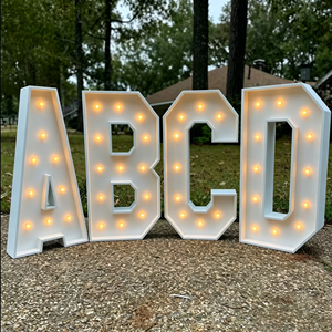 Large LED Marquee <b>Letter</b> <b>Lights</b> ABCD Soft Warm White Indoor Decorative Lighting AC Power Acrylic Material 2700K - Product Image 1