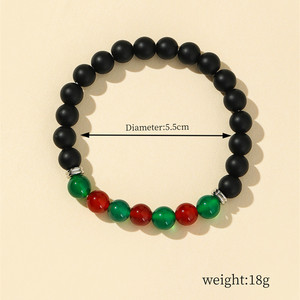 Bracelets perlés en pierre givrée rouge et vert <span class=keywords><strong>7</strong></span> chakra Agate et noir pour femmes et hommes, vente en gros - Product Image 5