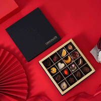 Nouvelle boîte cadeau carrée en carton ondulé écologique haut de gamme, 9/16/25 compartiments, pour emballage alimentaire et chocolat DIY motif ciel étoilé, en stock