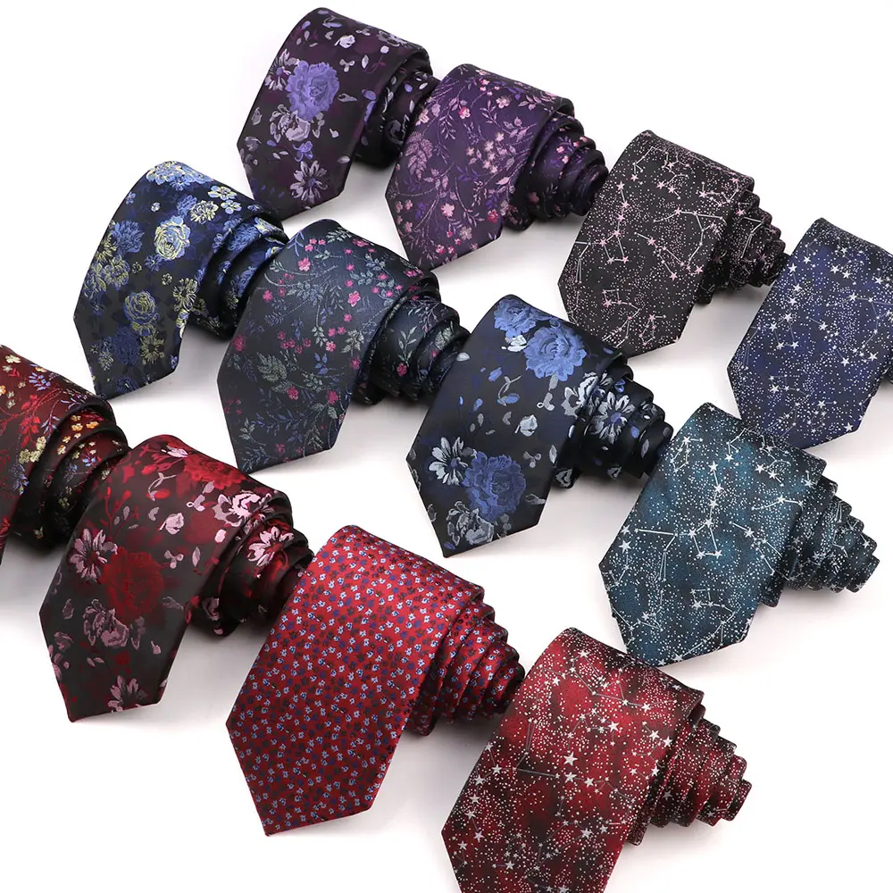 Set dasi leher 7cm desain baru Set dasi sutra untuk pria sapu tangan dasi dasi pria Corbatas Hombre Floral dasi pernikahan ramping
