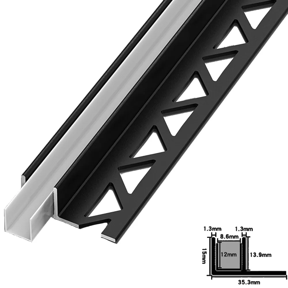 Alüminyum u-şekilli kanal cam korkuluk sistemi balkon güverte korkuluk için üst ray tasarımı ile donanım profilleri