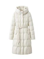 Vente en gros usine – Nouvelle veste d'hiver élégante pour femme, longue, en laine, chaude, écologique, respirante, avec capuche et taille cintrée – Personnalisation OEM/ODM