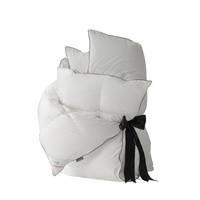 Couette en duvet d'oie blanche 90% de qualité 5A, luxe, douce, chaude, sensation de zéro pression, sommeil réparateur, style européen, couleur unie, bordure noire