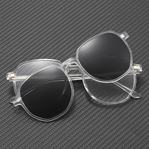 Xsy <b>Magnetic</b> <b>Clip</b> <b>On</b> <b>Sunglasses</b> Tr90 Black Oval Polarized Uv400 Unisex For Sun Protection Fishing Outing - Product Image 3