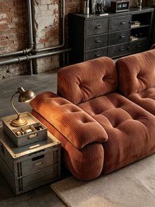 Sofá Modular de 3 Plazas Tapizado en Corduroy Premium Estilo Mid-Century para Sala de Estar - Product Image 6