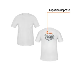Camiseta de Algodón Blanca Truper para Hombre con Diseño de Jugadores de Béisbol, Cuello Redondo, Logo Serigrafiado en la Espalda, Manga Corta Casual - Product Image 4