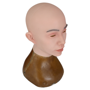 Masque de fête Silicone visage féminin tête artificielle masque <span class=keywords><strong>m</strong></span>âle à femelle pour Cosplay Sissy Halloween mascarade <span class=keywords><strong>déguisement</strong></span> avec maquillage - Product Image 5