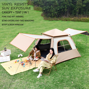 5-8 người gia đình lớn đi du lịch chống nắng Vinyl di động có thể gập lại tán tán + Lều tự động - Product Image 3