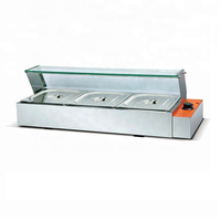 Équipement de restaurant dessus de table bain marie chauffe-plat électrique commercial en acier inoxydable