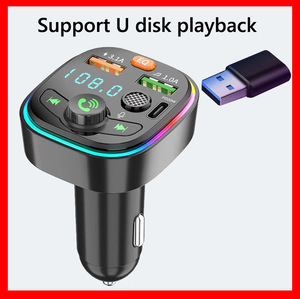 Émetteur <span class=keywords><strong>FM</strong></span> pour voiture Q6 OLIVER avec port USB pour lecteur MP3 mains libres, lumière ambiante, charge rapide PD 3.1A, chargeur USB - Product Image 5