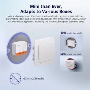 Interruptor Inteligente WiFi SONOFF MINIR4, Control de 2 Vías, Modo de Relé Desmontable, Compatible con Casa Inteligente R5 S-MATE, Control por Voz con Alexa, Alice y <span class=keywords><strong>Google</strong></span> <span class=keywords><strong>Home</strong></span> - Product Image 5