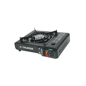 Réchaud à gaz portable en métal Truper avec allumage électronique pour le camping en plein air, les voyages et les pique-niques, 1 brûleur, design toutes saisons - Product Image 1