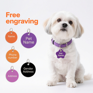 Trong kho đầy màu sắc vòng con chó mặt dây Anodized nhôm khắc thẻ đơn giản cá nhân thẩm mỹ vật nuôi Phụ kiện thiết bị tùy chỉnh - Product Image 3