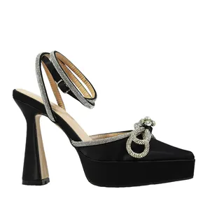 Sandálias plataforma de salto alto Rhinestone moda salto alto apontou sapatos mulheres cristal stiletto sandálias