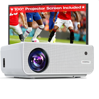 Projecteur portable CHEERLUX 1080P Full HD amélioré 650 ANSI compatible TV Stick, téléphone, tablette, HD VGA USB pour intérieur et extérieur