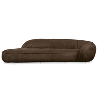 Ensemble de canapé de luxe moderne et modulaire, en cuir, incurvé et marron