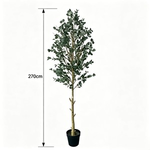 Low Maintenance No Watering Artificial Potted Plant Real Touch Faux Eucalyptus in White Pot for Living Room Table Shelf - Product Image 2