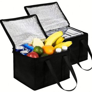 Custom Delivery Insulated Cooler Bag With Logo Black Luxury Reusable Bags for Fruit Beverage Grocery - Product Image 1
