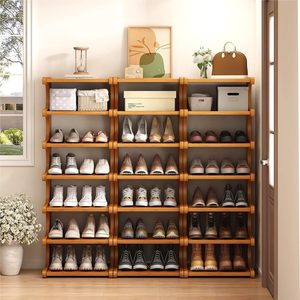 Support de rangement pour chaussures BH en bambou, étagère à chaussures autoportante à 7 niveaux, étagère à chaussures verticale pour placard étroit, entrée, <span class=keywords><strong>couloir</strong></span> - Product Image 6