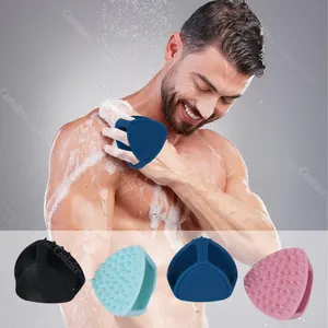 Producto para el cuidado de la barba Depurador de barba profesional Masaje del cuero cabelludo Triángulos Champú Cepillo de silicona Cepillo de barba para hombres