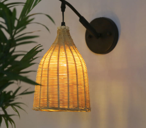 Countryside <strong>Wicker</strong> Bedroom <strong>Wall</strong> Lamps Indoor Rattan Bamboo Bedside E27 Asial <strong>Wall</strong> <strong>Light</strong> for Dining Room - Product Image 3
