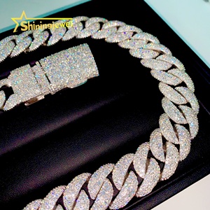 <span class=keywords><strong>Collana</strong></span> da Uomo Autentica <span class=keywords><strong>con</strong></span> Catena Cubana da 20mm <span class=keywords><strong>con</strong></span> Incastonatura a Mosaico, Bracciale e <span class=keywords><strong>Collana</strong></span> Cubana in Moissanite, Catene Cubane Personalizzate in Stile Hip Hop <span class=keywords><strong>con</strong></span> Diamanti - Product Image 3