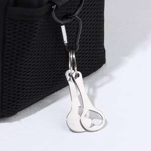 Stainless Steel Bottle Opener Keychain Heart Shape <b>Shopping</b> Cart Token Thickened Durable Key Accessory For <b>Supermarket</b> <b>Trolley</b> - Product Image 5