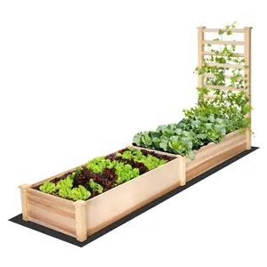 Lit de jardin surélevé, boîte de jardinière extérieure en acier surélevé pour légumes à racines profondes et fleurs