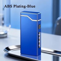 Briquet à double arc coupe-vent ABS, alimenté par USB, allumage par impulsions, affichage de la quantité de charge, Type C, Feuerzeug, idéal pour un cadeau