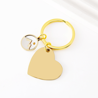 Porte-clés Ywyougang en forme de cœur de montagne avec graines de moutarde, 4 couleurs, en acier inoxydable, style vintage, dessin animé, gravable au laser, cadeau