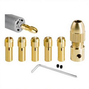 0.5-3mm Micro Four-Jaw Self-Tightening Brass Chuck 6pcs Small <strong>Hand</strong> Drill Woodworking Drill <strong>Bit</strong> <strong>Holder</strong> - Product Image 2