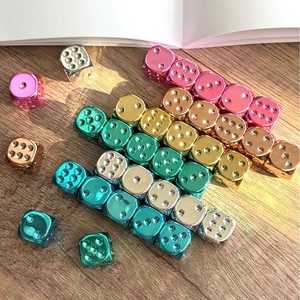 Creative Metallic <b>Dice</b> 16mm Electroplated Rounded Corners Acrylic Silver Durable For Chess And Card Games - Product Image 5