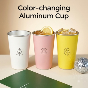 Vaso de Aluminio de Calidad Estándar para Bebidas |   Servicio OEM de 30 Años de Experiencia |   Taza de Cerveza Mágica que Cambia de Color de 16 oz |   Vajilla Sostenible para Eventos - Product Image 1