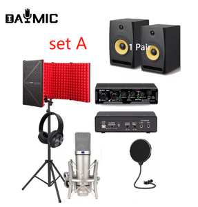 Kit d'équipement de <span class=keywords><strong>studio</strong></span> : enceinte de monitoring avec microphone à condensateur, casque, table de mixage audio pour la maison, le club, la diffusion, le chant et l'<span class=keywords><strong>enregistrement</strong></span> - Product Image 4