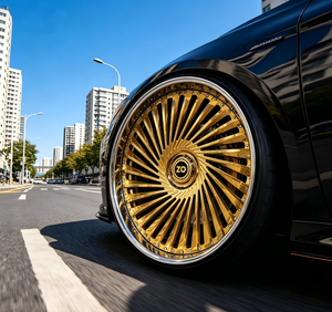 Rines Multirradio VIP de una Pieza Forjados en Oro Brillante de 18/20/22/24/26/30 Pulgadas 5x112 5x114.3 5x130 para Benz EQS CLS Audi A8 <span class=keywords><strong>BMW</strong></span> X7 GT - Product Image 6