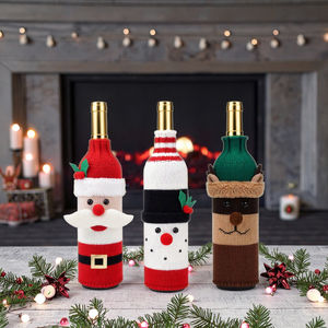Santa Claus Muñeco de nieve Reno Elementos Cenas de Navidad adecuadas Reuniones familiares Christmasthemed Cubiertas para botellas de vino - Product Image 6