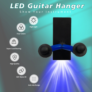 NAOMI – support mural de guitare à lumière LED Multiple avec Fiber de verre, Nylon renforcé, Base 66, crochet en caoutchouc détachable bleu - Product Image 3