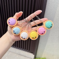 Porte-clés en peluche en forme de ravioli, doux, 3D, dessin animé, écologique, durable, portable, en PVC, personnalisé, promotionnel